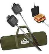 AILITOR Campfire Sandwich Maker Cast Iron Pack of 4 - Pudgy Pie Maker for Camping, Mountain Pie C...