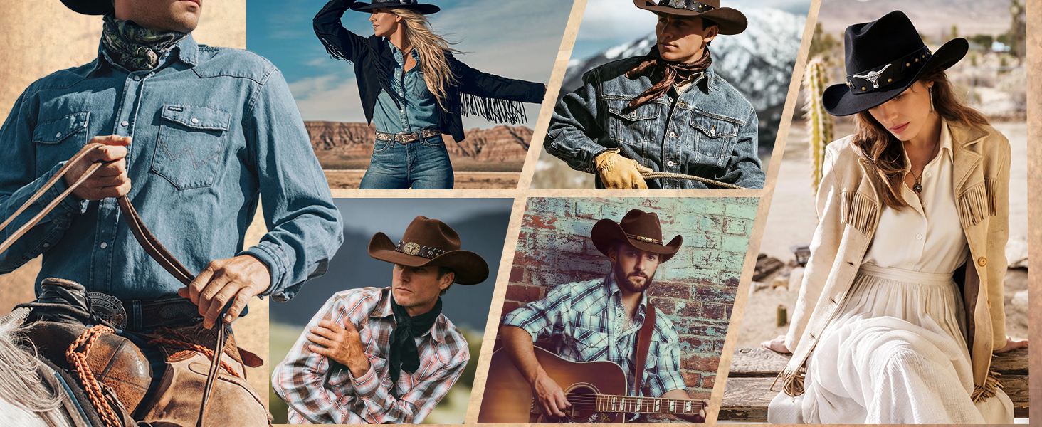 BELTROAD Cowboy Hat for Men Women, Western Cowboy Hats with Hat Box & Western Bracelets