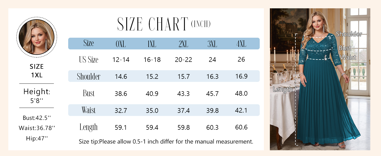 MISSMAY Women's Plus Size Formal V Neck Mother of the Bride A-Line Dresses