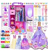 iBayda 6 Pack Fashion 11.5 inch American Toy Prinecess Dolls Playset with Outfits Dress Design an...