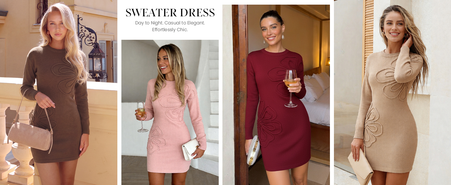 long sleeve dress for women; cocktail dress; winter clothing for women
