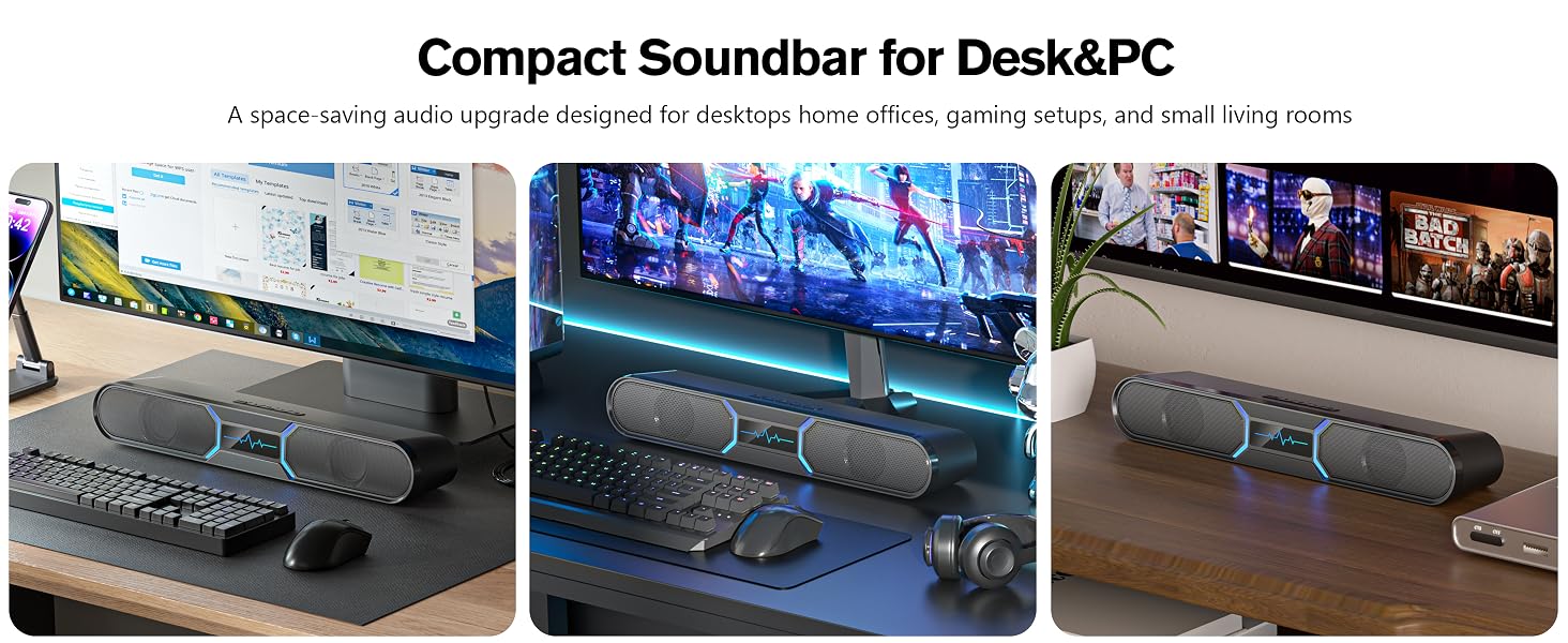 Compact Soundbar for Desk&PC
