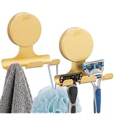 TAILI 2 Pack Powerful Suction Cup Razor Holder, 304 Stainless Steel Bathroom Suction Hooks for To...