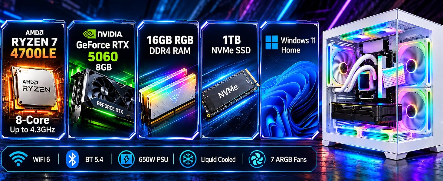 Witrigs Gaming PC Computer - Ryzen 7 4700LE