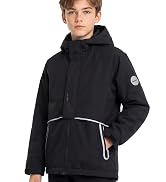 Gogokids Boys Girls Waterproof Rain Jacket Fleece Windproof Raincoat 5-14Y | Lightweight Windbrea...
