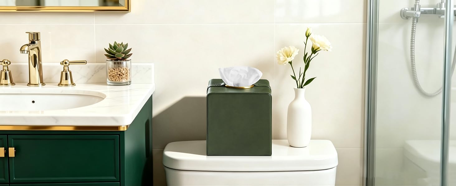 Cretkhp Luxury Elegant Square Tissue Box Cover