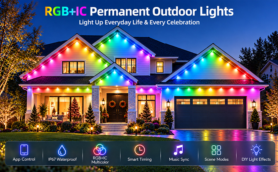 300ft Permanent Outdoor Lights