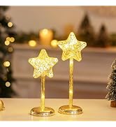 Glasseam 3Pcs Gold Glass Pumpkins Lights with Timer Halloween Pumpkin Decor | Twinkle Pumpkin Lig...
